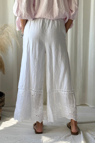 Lavinia linen pants, white