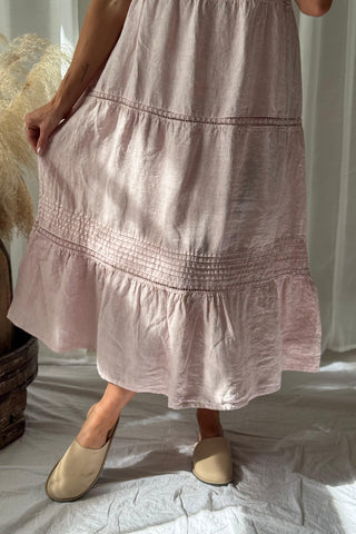 Lilia linen dress, light pink 