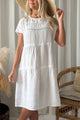Liliana pellavamekko, valkoinen