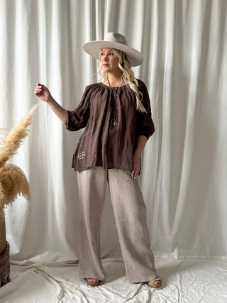 Lily pellavapaita, coffee