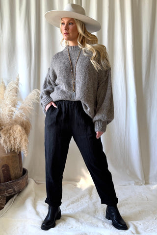 Bohemiana pellavajoggerit, musta