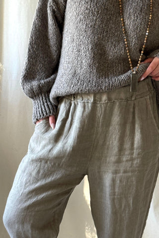 Bohemiana linen joggers, taupe