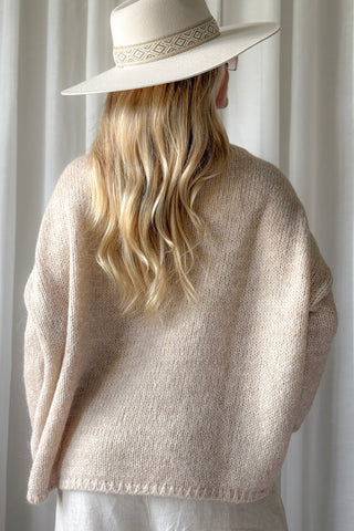 Lise alpakkasekoiteneule, beige