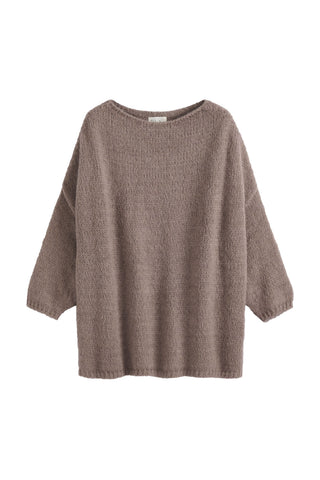 Lise boat neck alpaca blend jumper, taupe