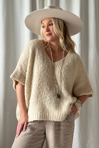 Lissy knit vest, off white