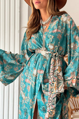Live the dream kimono, aqua