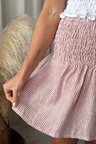 Liza pellavahame, pink stripe