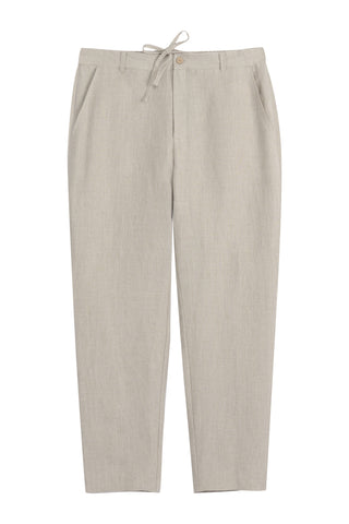 Loose linen trousers, natural