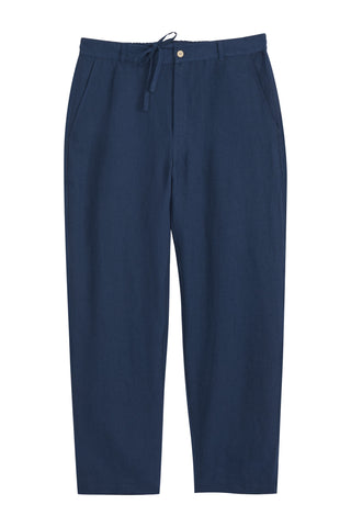 Loose linen trousers, navy