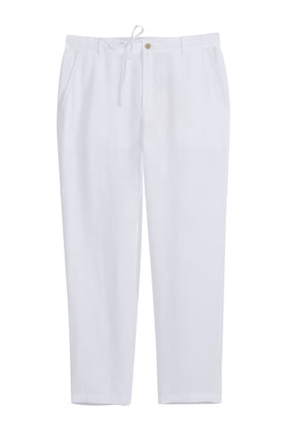 Loose linen trousers, white