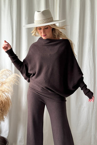 Lounge neulehousut, espresso