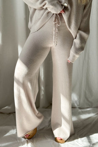 Lounge neulehousut, light beige