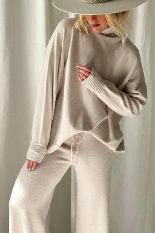 Lounge neulehousut, light beige