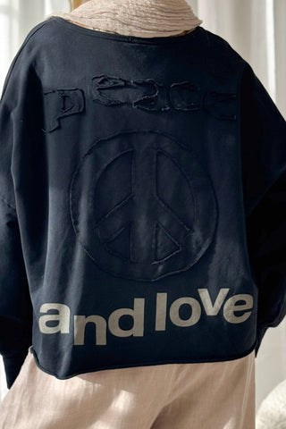 Love and Peace pitkähihainen t-paita, musta