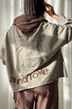 Love and Peace long sleeve T-shirt, taupe