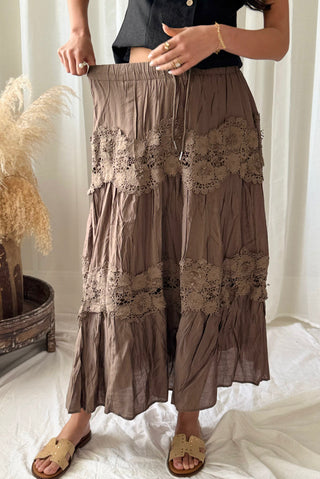 Lovely Lace skirt, coffee 