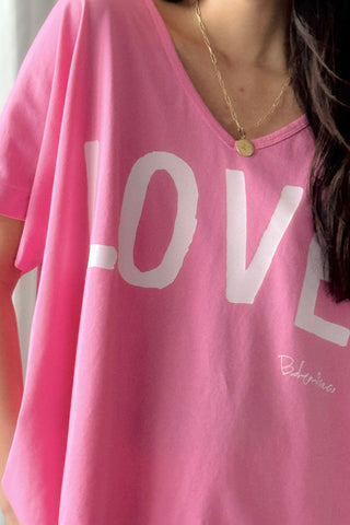 Love t-shirt, pink-white