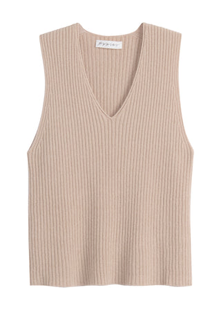 Lovie ribbed neuletoppi, beige