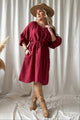 Lucia linen dress, red wine