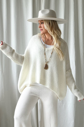 Luzie neule, luonnonvalkoinen