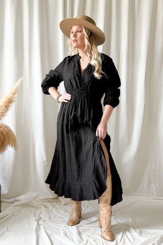 Ma Chérie pellavamekko, musta