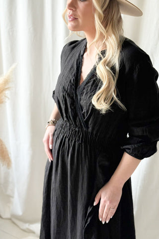 Ma Chérie pellavamekko, musta