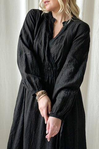 Ma Chérie pellavamekko, musta