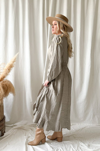 Ma Chérie pellavamekko, taupe