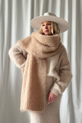 Magic mohair scarf, caramel