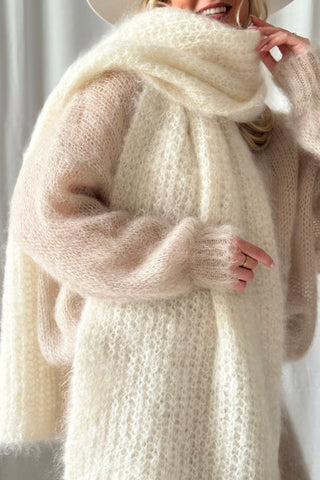 Magic mohairhuivi, luonnonvalkoinen