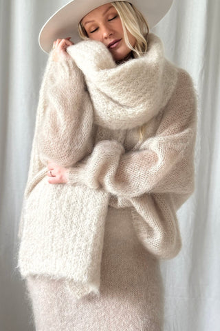 Magic mohairhuivi, luonnonvalkoinen