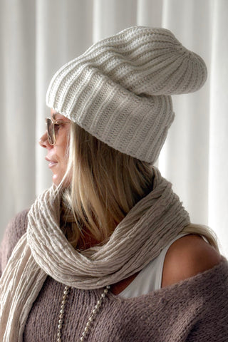 Maia wool blend beanie, off white