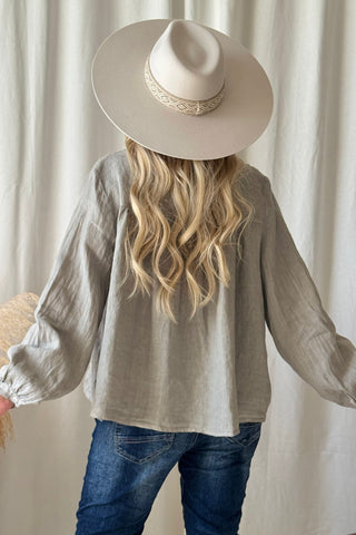 Maisie pellavapaitis, taupe