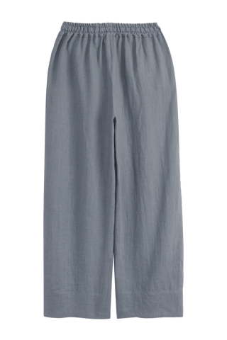 Mallorca linen trousers, smokey blue
