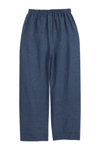 Mallorca pellavahousut, denim stripe