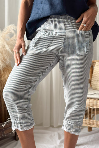 Mameluk pellavahousut, blue stripe