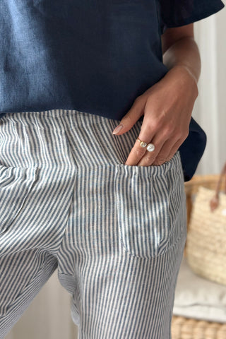 Mameluk pellavahousut, blue stripe