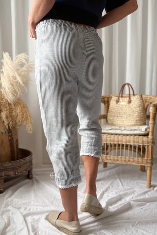 Mameluk pellavahousut, blue stripe