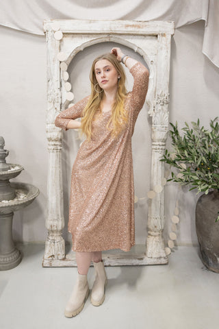 Mamma mia sequin dress, antique pink