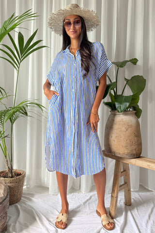 Marevia paitamekko, azul blue stripe