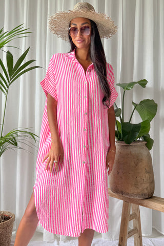 Marevia paitamekko, hot pink stripe