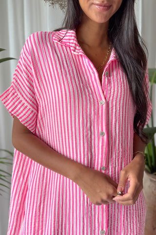 Marevia paitamekko, hot pink stripe