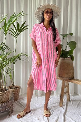 Marevia paitamekko, hot pink stripe