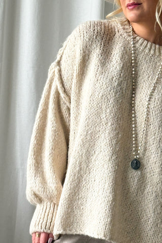 Marilee neule, luonnonvalkoinen