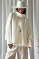 Marlene alpaca blend polo jumper, off white