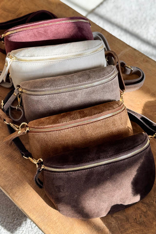 Marnie suede crossbody bag, red wine