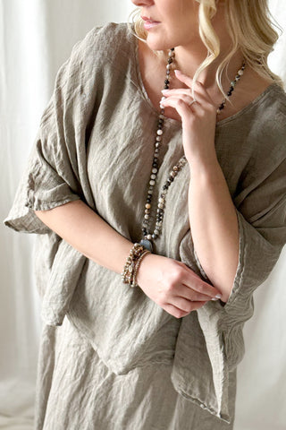 Martha pellavamekko, taupe