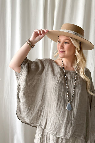 Martha pellavamekko, taupe