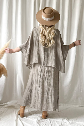 Martha pellavamekko, taupe