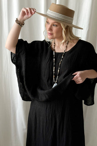 Martha pellavamekko, musta